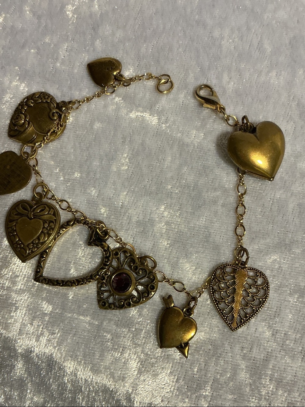 Gold Heart Charm Bracelet - Women’s Heart Link Bracelet